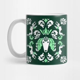 The Spirit of Saluki Damask (Green) Mug